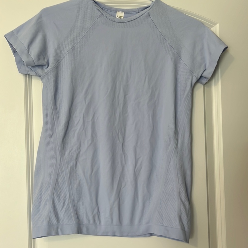 Athleta Girl Blue Workout Shirt (Size XL)